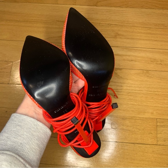 Jessica Rich Women's Exotic Red Strap Lace Up Pointy High Heels - Size 36 - Picture 10 of 12